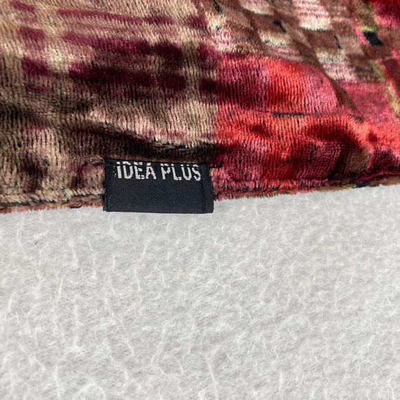 IDEA PLUS Scarf Womens Fleece Geometric Wrap Rectangle Velvet Maroon 10 x 54 in - Picture 4 of 10